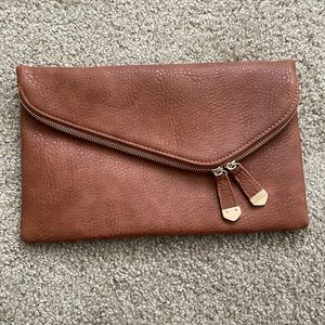 Brand new brown clutch bag (with chain)